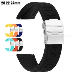 Quick Release Silicone Strap for Omega for Seiko Watch Band Men's Sports Waterproof Bracelet Universal Wristbelt 20mm 22mm 24mm