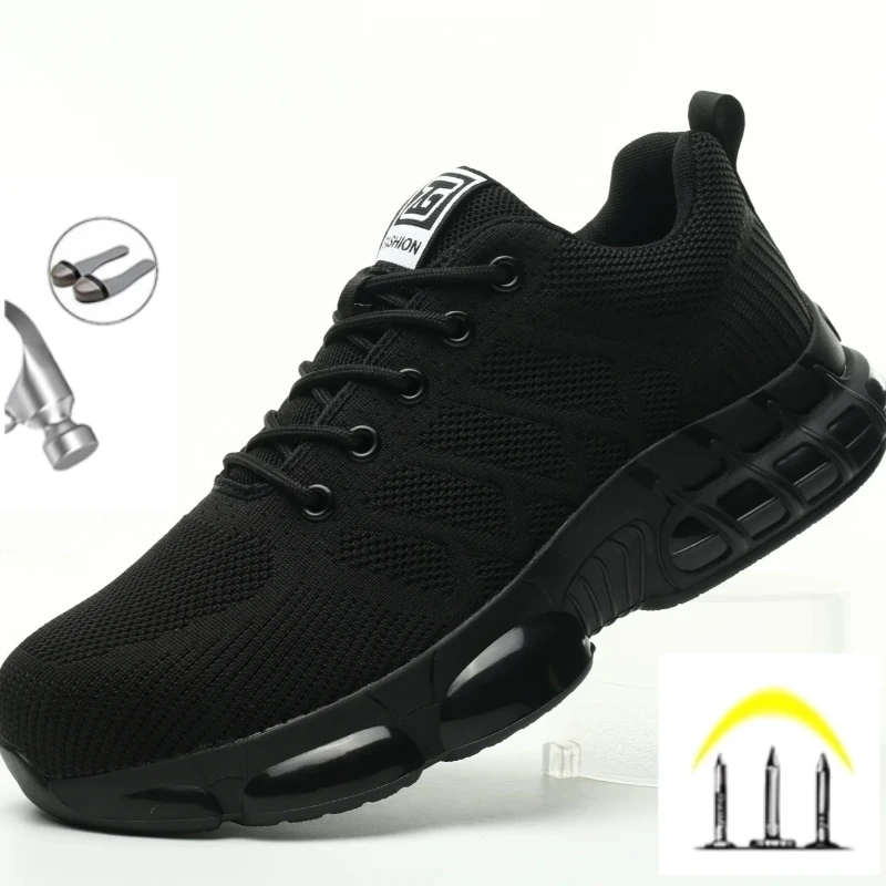 

New Fashion 2024 Men Work Safety Shoes Anti-puncture Working Sneakers Male Indestructible Construction Shoes Footwear