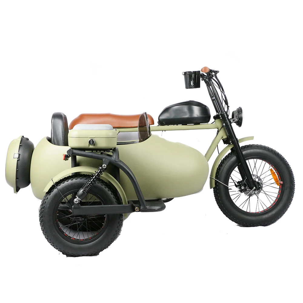 Bicicleta Eléctrica con Batería Integrada de 48V 20Ah, con Canasta Lateral Extraíble, Triciclo Eléctrico para Niños y Adultos