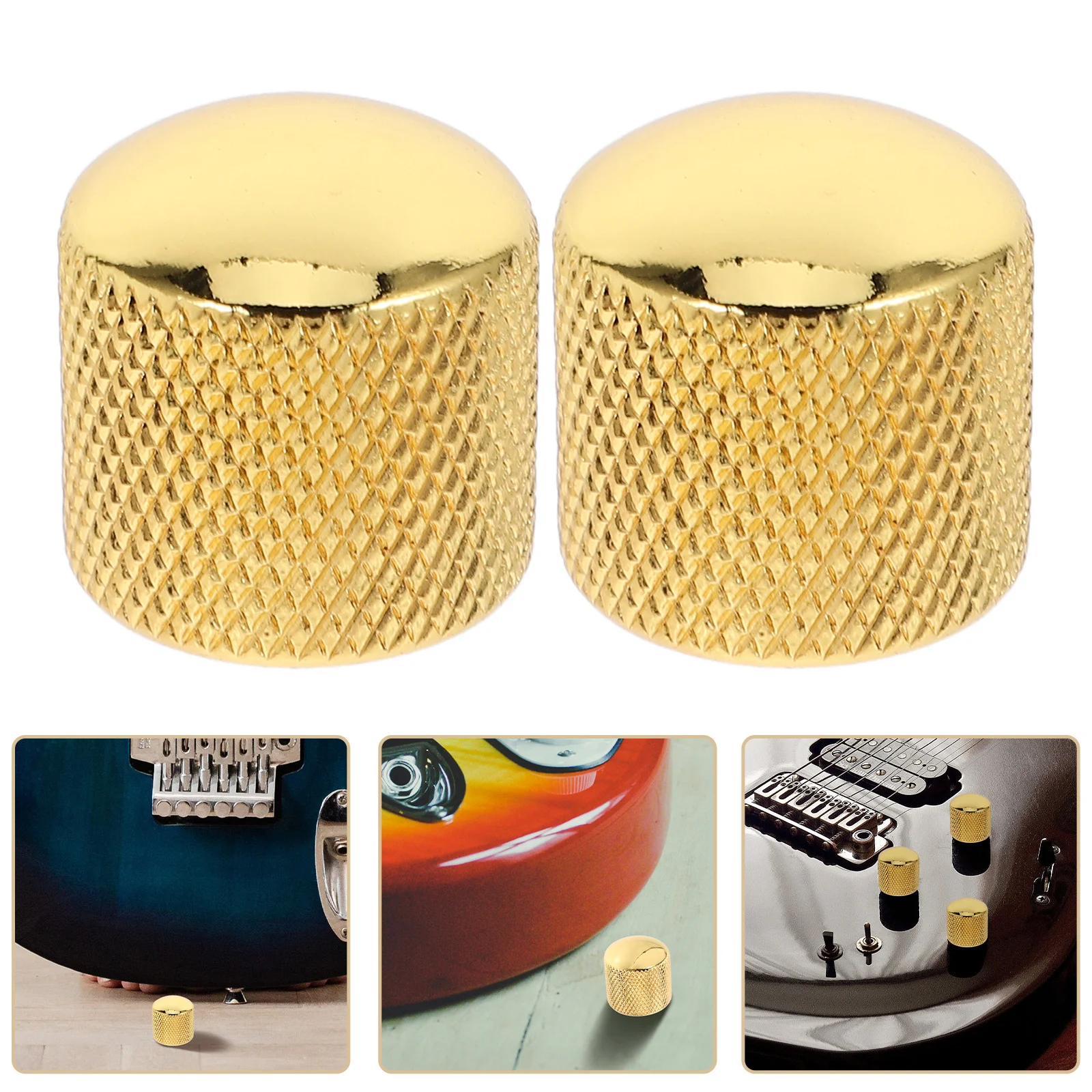 

4Pcs Electric Guitar Knobs Metal Top Hat Volume Tone Control Knobs Vintage Style Guitar Accessories Durable Replacement Parts