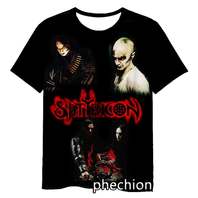 phechion New Fashion Men/Women SATYRICON BAND 3D Print Short Sleeve T-Shirt Casual Hip Hop Summer T Shirt Tops S238