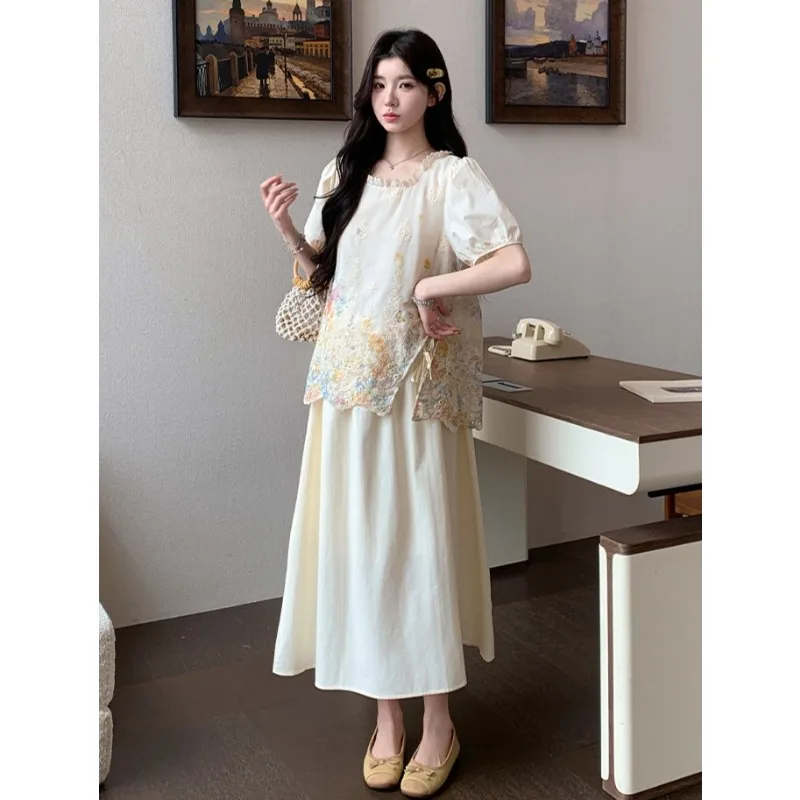 maternity-suit-summer-french-pastoral-style-flower-embroidery-puff-sleeve-square-neck-blouse-and-long-skirt-for-pregnancy-2026