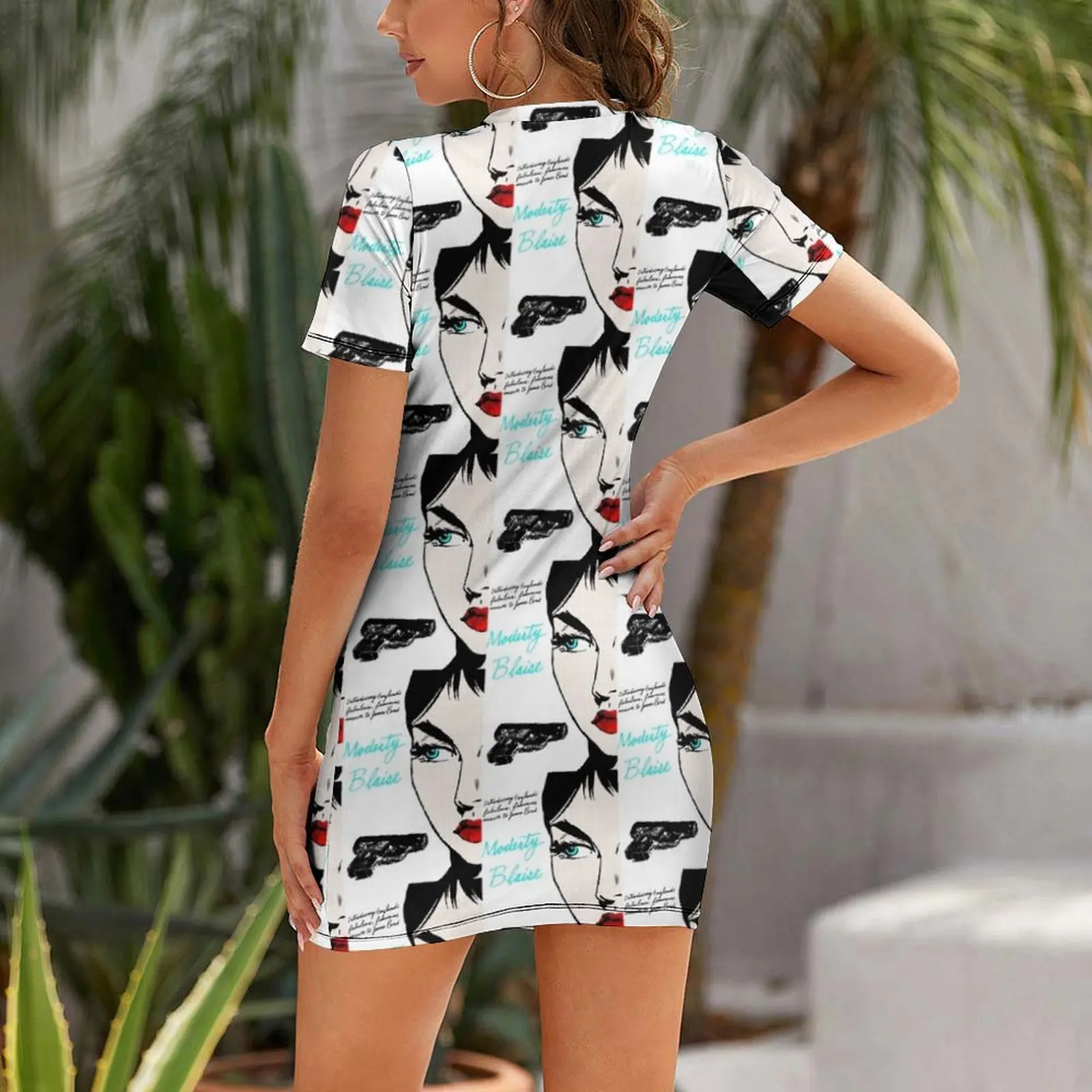 Pulp Fiction ( Modesty Blaise Cover ) Short Sleeved Dress loose women's dress luxury woman evening dress bandage