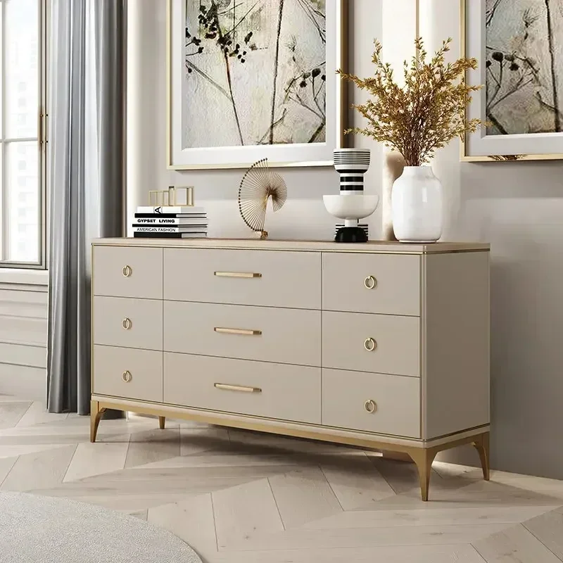 

American Light Luxury Style Nine-Drawer Cabinet TV Cabinet Simple Modern Storage Drawer Entrance Cabinet