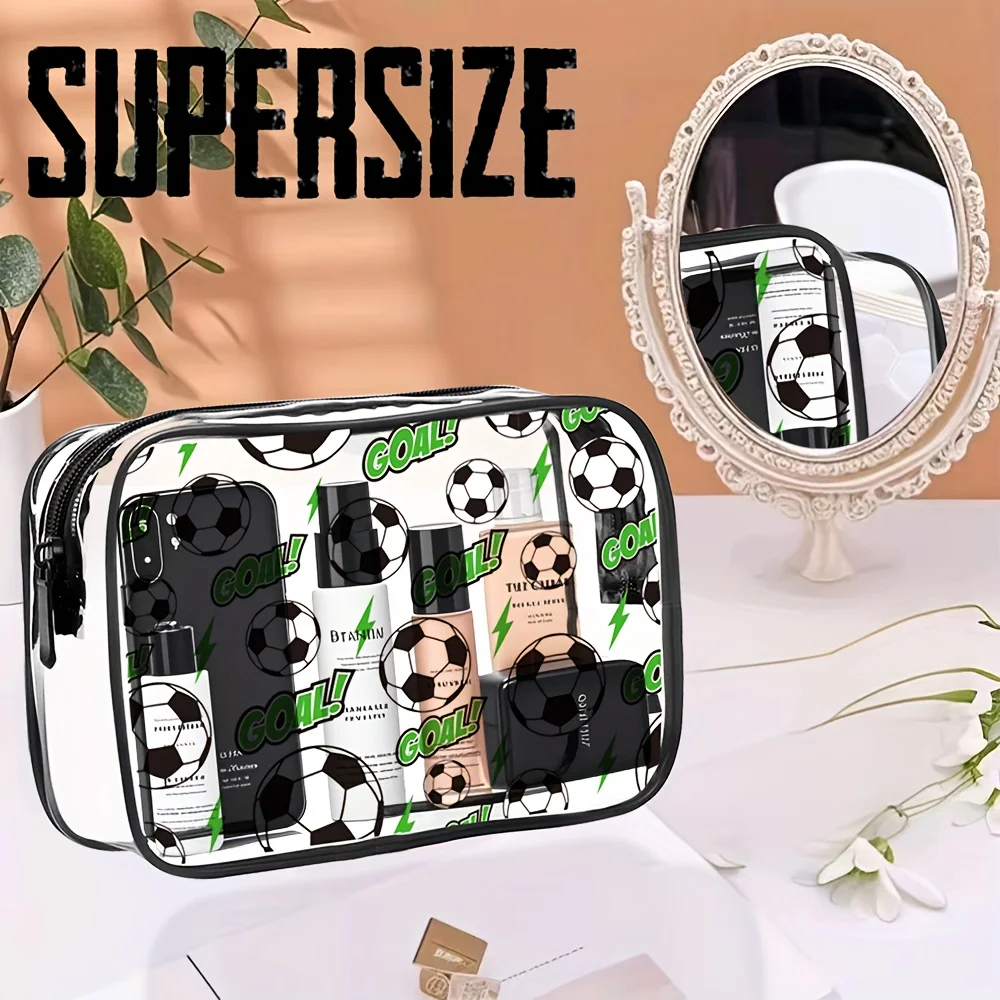 قطعة واحدة من حافظة أقلام كرة القدم الشفافة - مدير اللوازم المدرسية للأقلام والعلامات والأدوات الفنية والعناصر الأساسية للتعلم