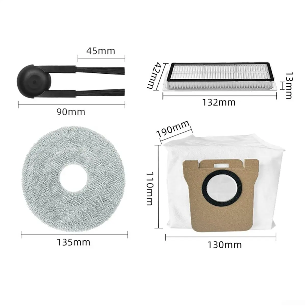 A67T NEW For M40S / OV31CN Robot Vacuum, Replacement Parts with Filters Microfiber Mop Cloths Dust Bags Side Brushes
