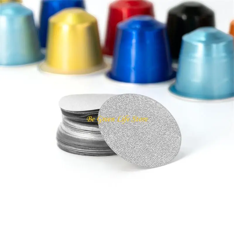 M7DF 200pcs/set 34.5mm الألومنيوم رقائق الختم أغطية ختم الحرارة لجراب القهوة