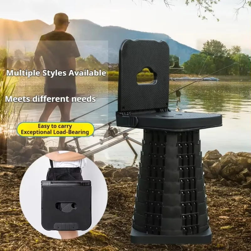 

Portable Collapsible Folding Chair New Design Telescopic Stool with Backrest for Bedroom & Outdoor Leisure for Fishing & Hiking