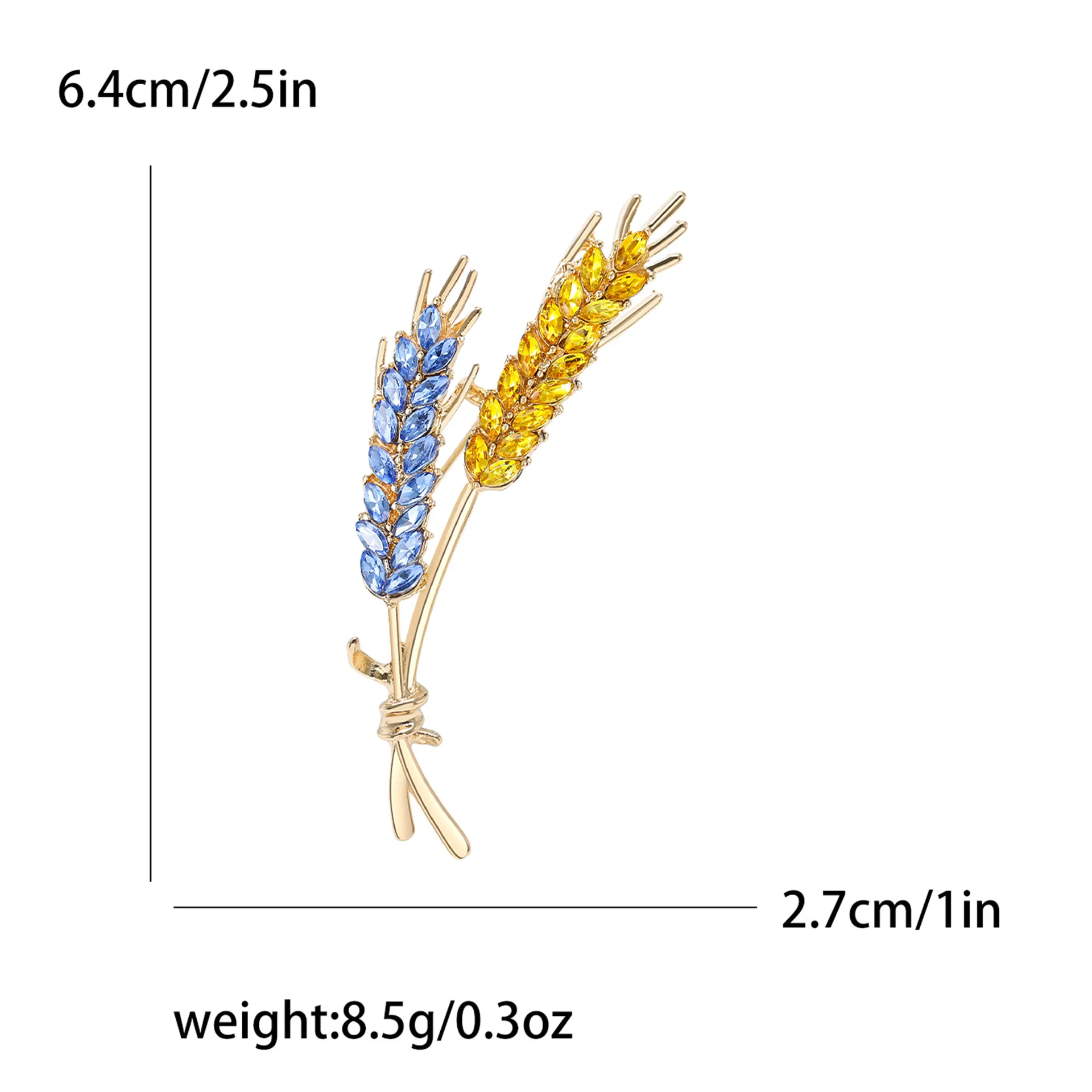 High-grade Exquisite Crystal Wheat Brooches For Women Unisex Rhinestone Pearl Wheat Plant Brooch Clothing Backpack Pins Jewelry