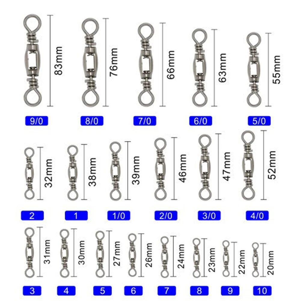 

Stainless Steel Fishing Swivel For Anglers Rotating Large Object Eight-Shaped Ring Connector 1 Pack Prevents Line Twisting