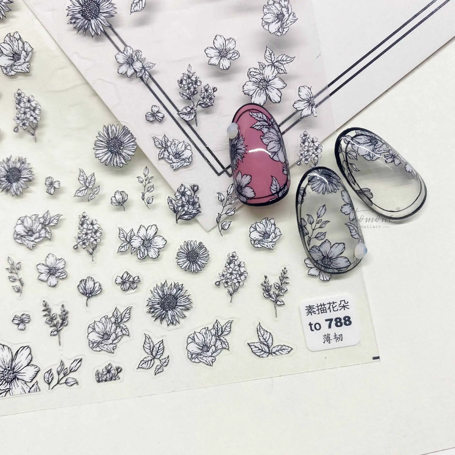 

Nails Sticker 5D/3D Engraved Embossed Blooming Flower DIY Press on Nail Art Decorations Transfer Sticker Manicure Accesories