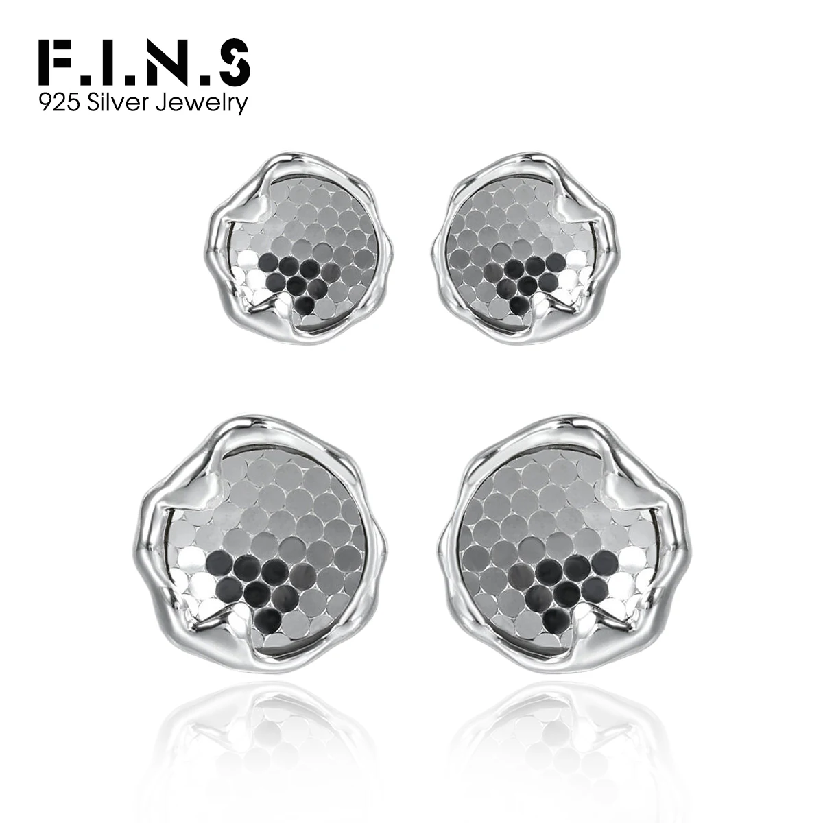 F.I.N.S الأصلي بساطتها S925 فضة أقراط غير النظامية العسل بريق ثقب الأذن ترصيع غرامة مجوهرات هدايا #1