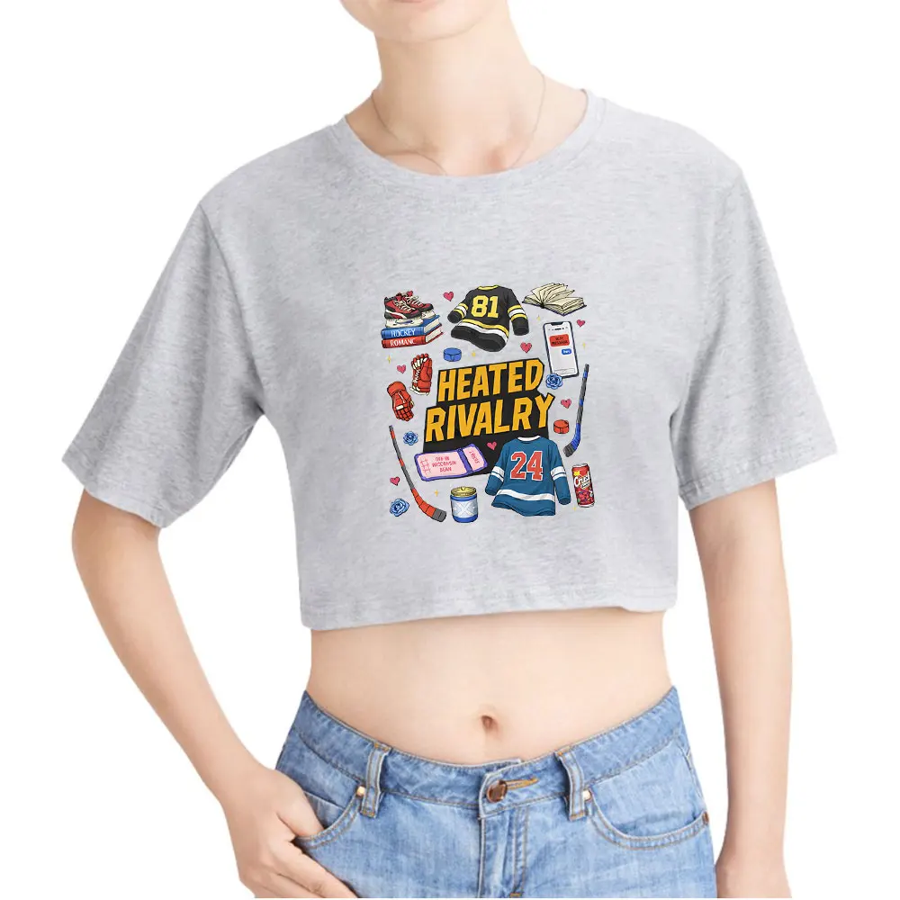 Hot Heated Rivalry Merch Moda Top Camiseta O-pescoço Tops Camiseta Oversize Mulheres