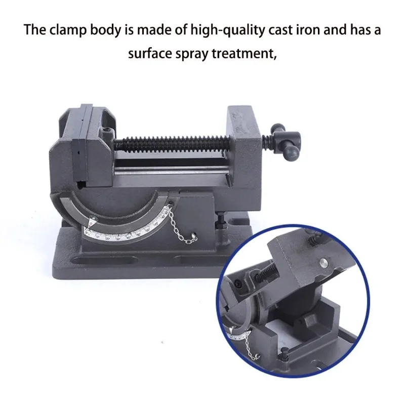 Precision Drill Press Tilting Machine Vise for Milling Drilling Machine Vise 0-90° Degrees Slide Adjustable Angel Tilting Bench