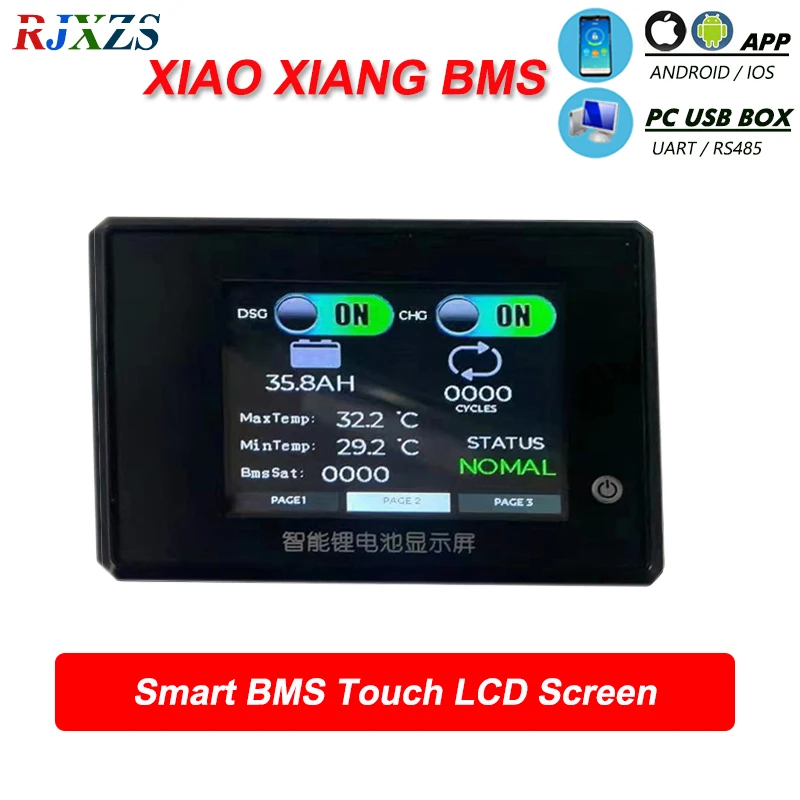 Inteligentny ekran LCD BMS XiaoXiang dla litowo-jonowej aplikacji Android Bluetooth UART Zewnętrzny monitor komputera