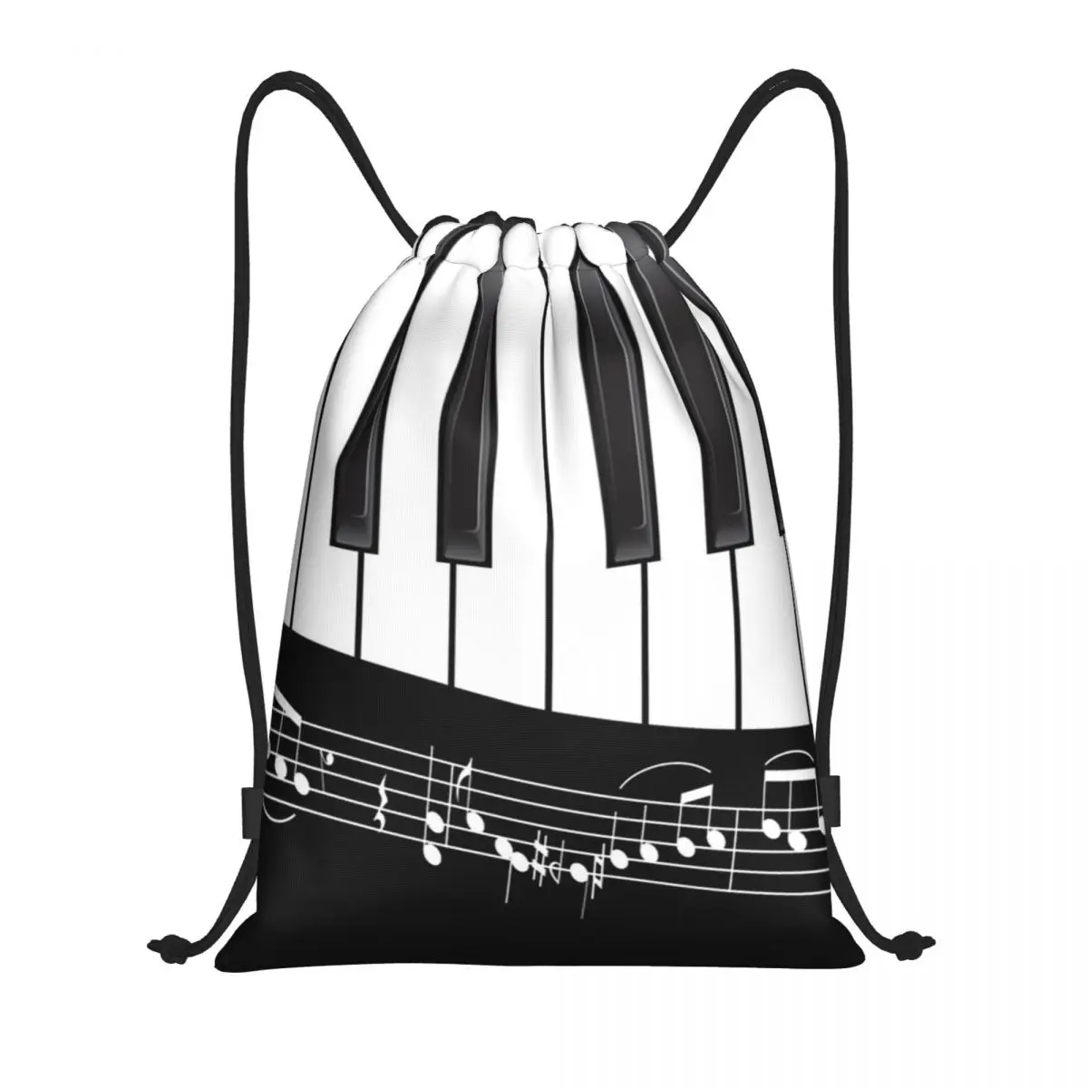 

Music Piano Keyboard Drawstring Backpack Gym Sports Sackpack String Bags for Hiking