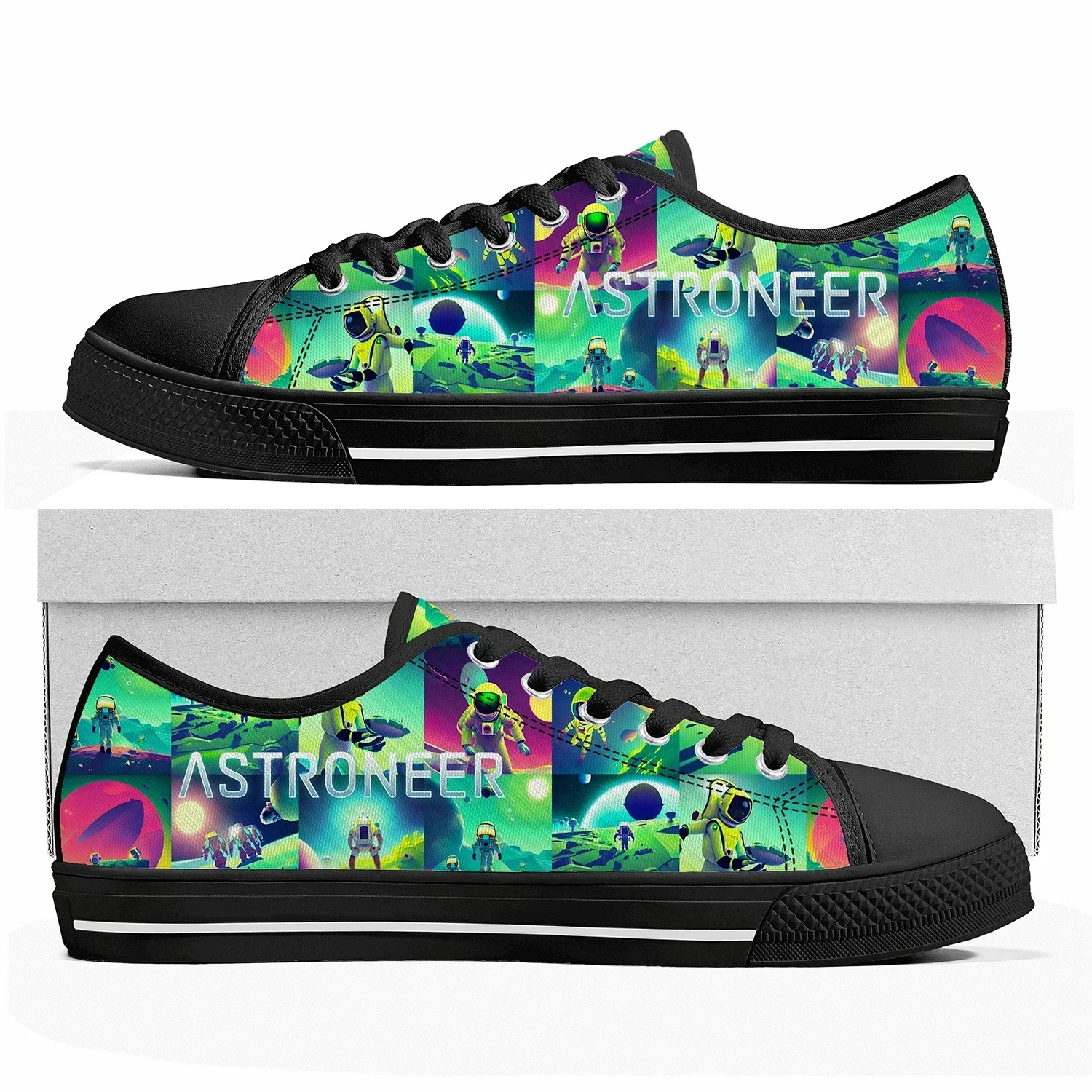 

Astroneer Custom Low Top Sneakers Cartoon Game Women Men Teenager Fashion Shoes Casual Tailor Made Canvas Sneaker