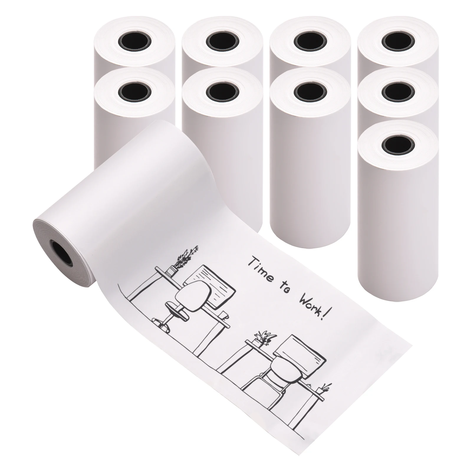 5/10 Rolls 57x30mm Self-Adhesive Direct Thermal Paper Printable Sticker Paper BPA-Free Waterproof Oil-proof Sticky Paper Roll