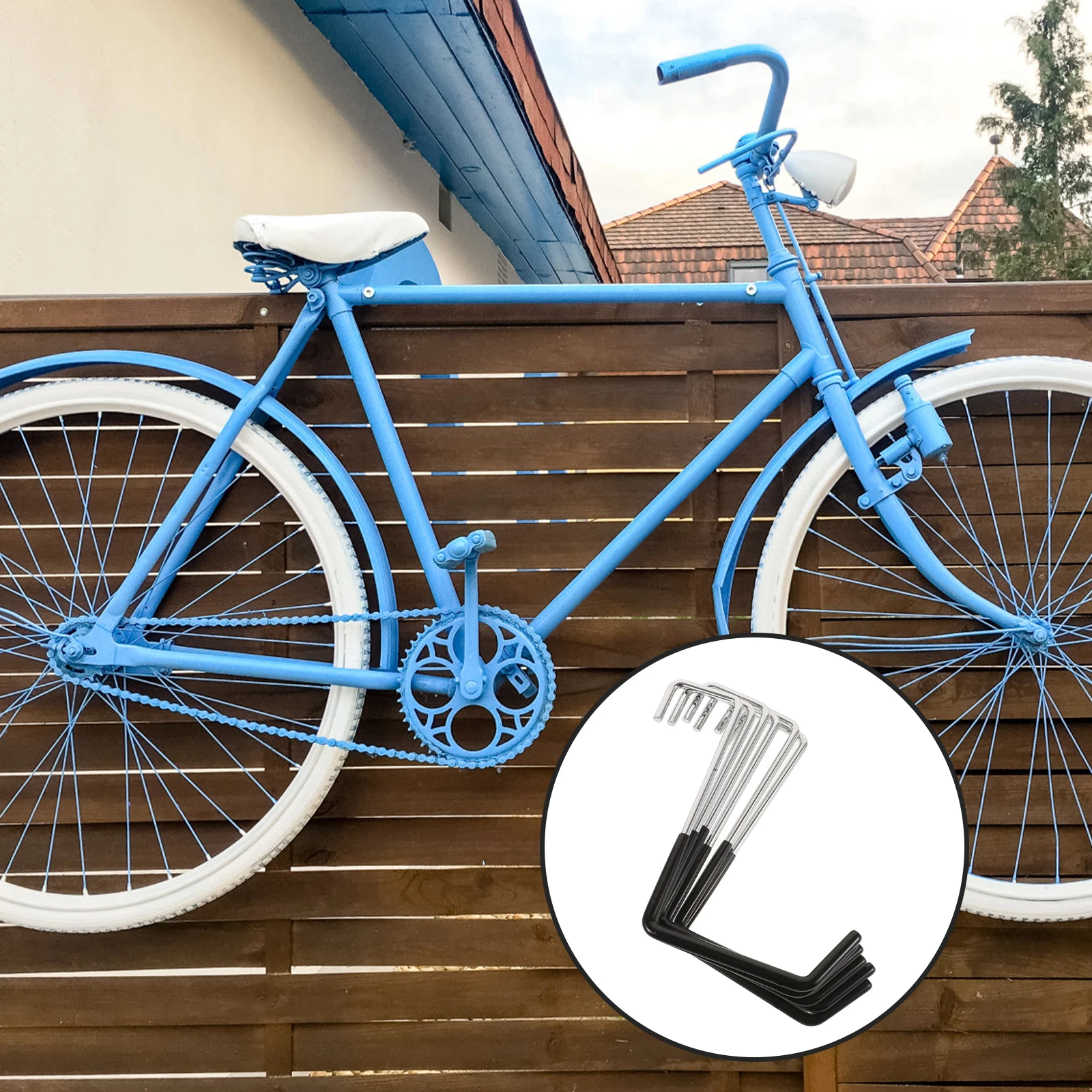 

6 Pcs Heavy Duty Hanger Hook Garage Wall Mounted Steel Storage Hooks for Ladders Tools ganizing Workshop Office