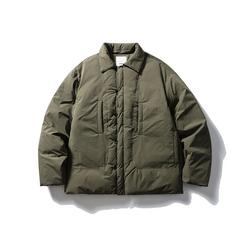 سترة قطنية يابانية ذات ياقة كلاسيكية متعددة الجيوب للرجال سترة سميكة كاجوال فضفاضة للخريف والشتاء #4