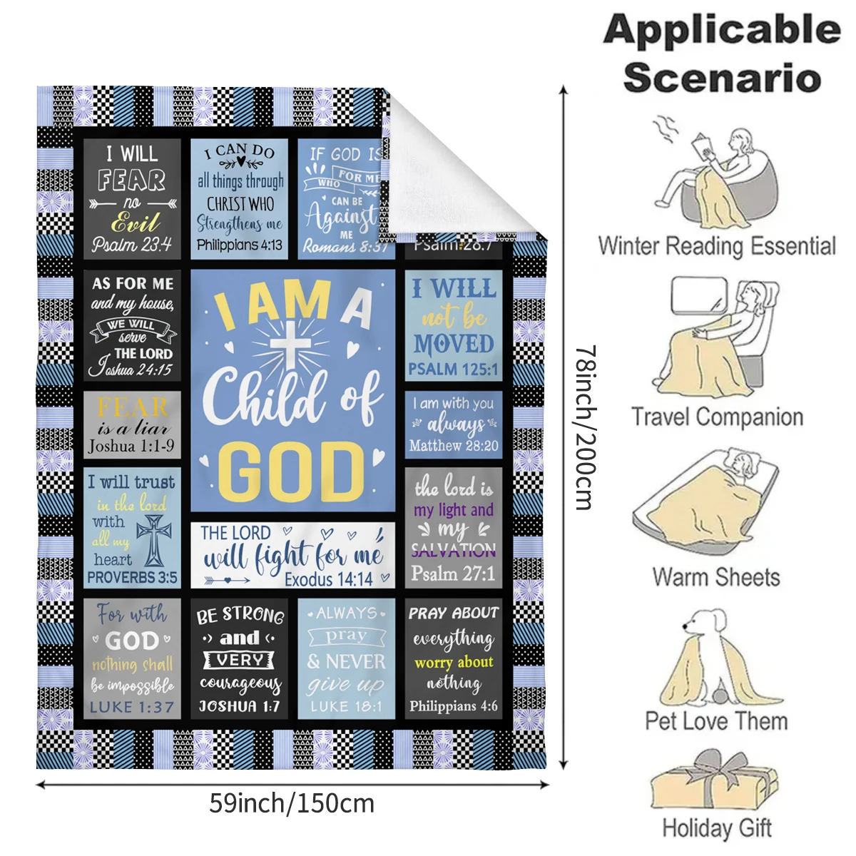 Bible Scripture Inspirational Blanket