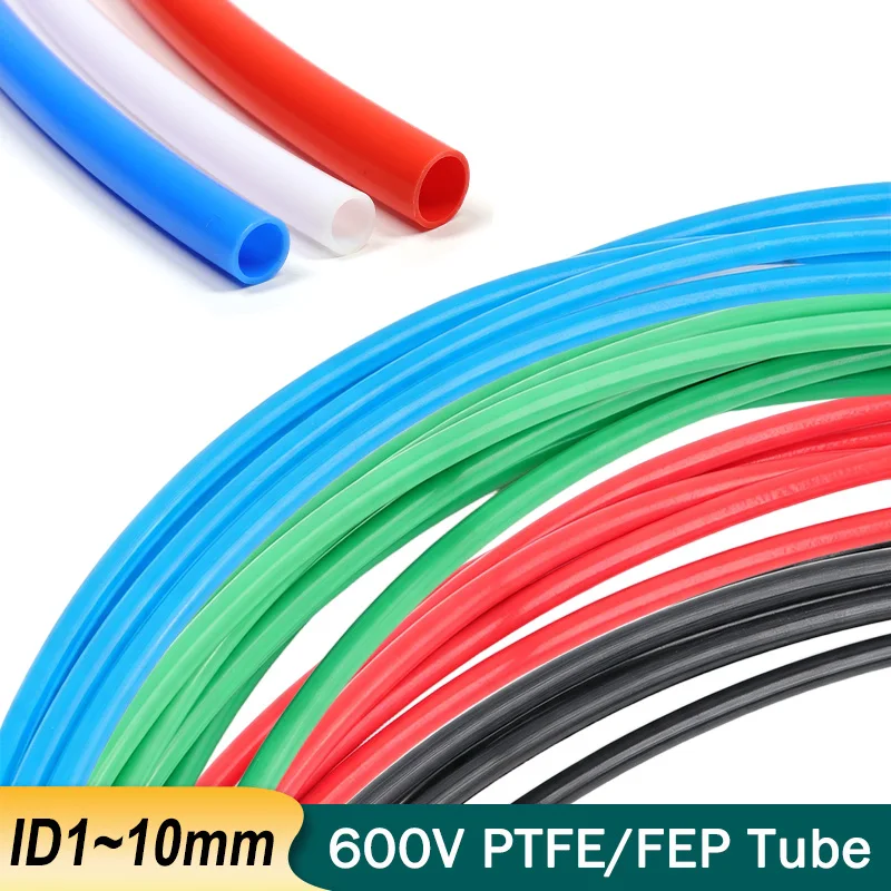 1-10M 600V PTFE Tube Dia1 2 2.5 3 4 5 6~10mm FEP Insulated Hose Rigid Pipe Temperature Corrosion Resistance 3D Printer Accessory