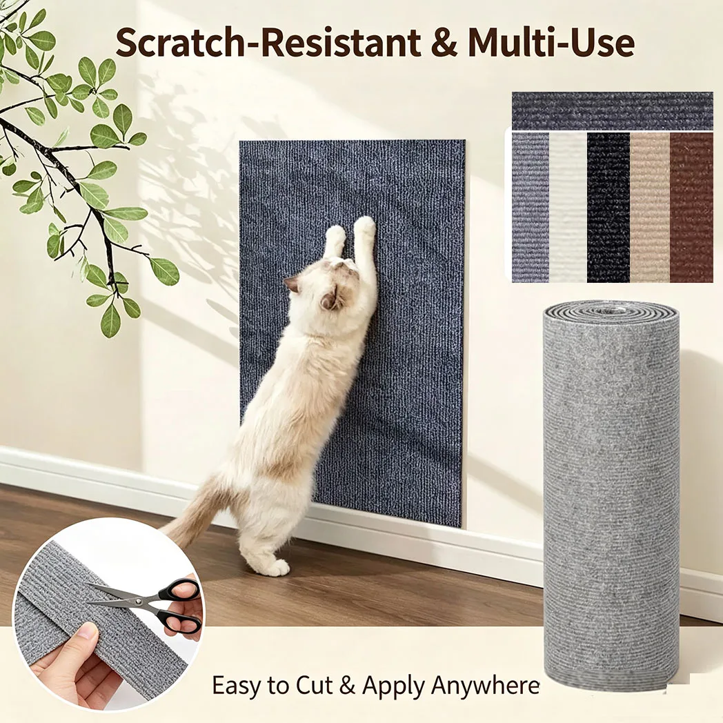 DIY Cat Scratching Mat  Self-Adhesive Trimmable Carpet Cat Scratching Post Carpet for Anti-scratching Sofa Furniture Protection