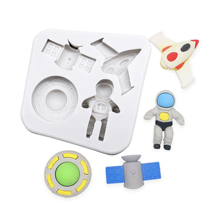 Astronaut Space Shuttle Silicone Sugarcraft Mold Resin Tools Cupcake Baking Mould Fondant Cake Decorating Tools