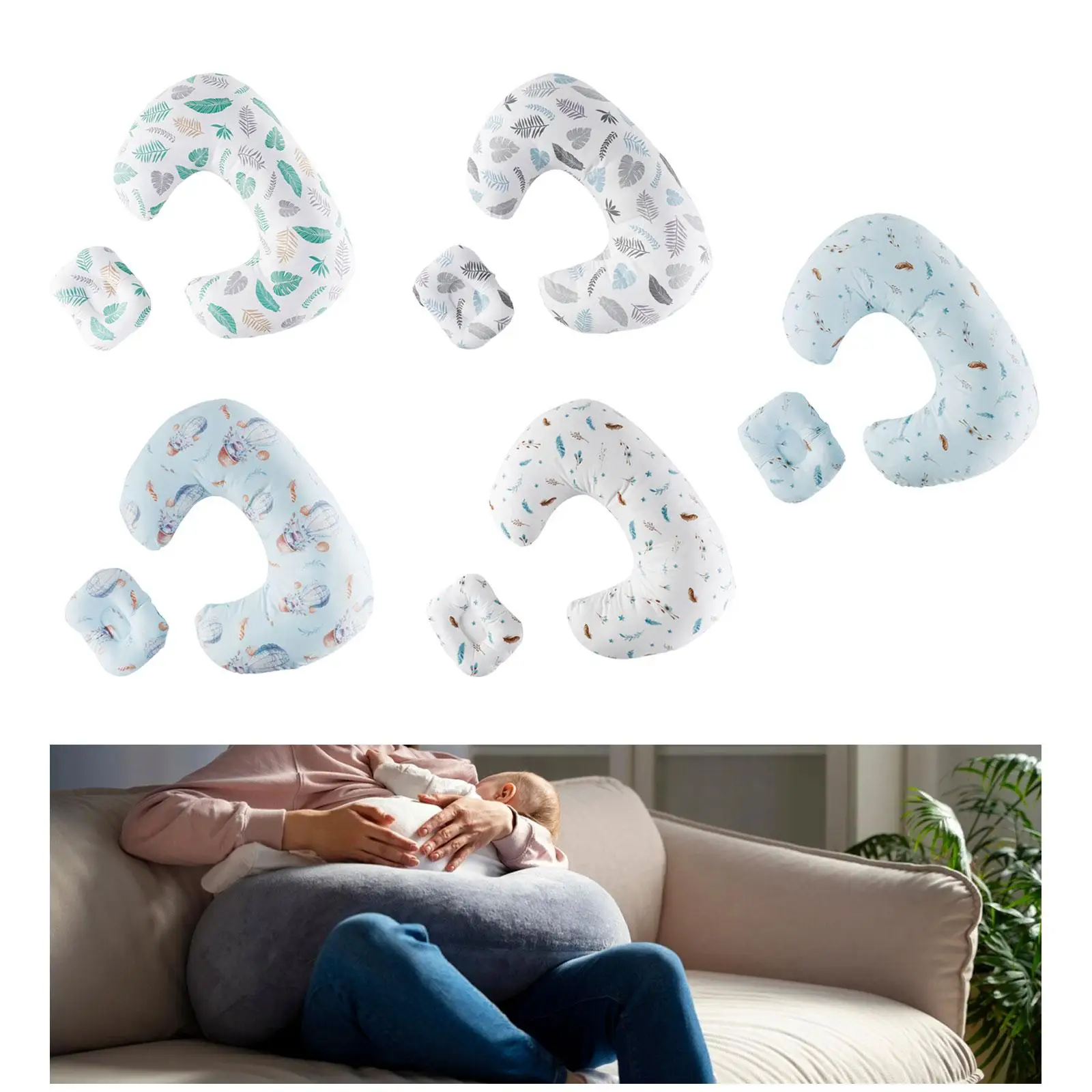 

Nursing Pillow Soft with Removable Cover Ergonomic Baby Nursing Washable Breathable Feeding Waist Cushion for Bottle Feeding Mom