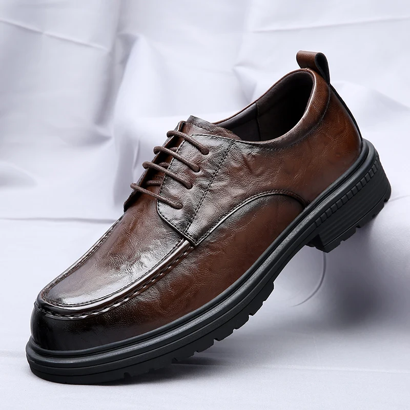 

Men's Genuine Leather Shoes Italian Brand Office Men's Business Shoes Party Formal Shoes Versatile Casual Shoes Thick Soles