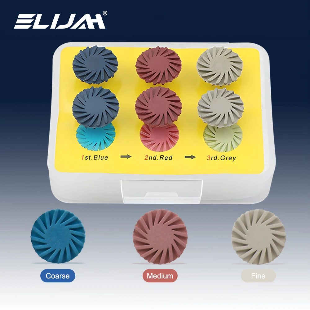 

ELIJAH 6Pcs/Box Dental Rubber Polisher Composite Resin Polishing Diamond System Polishing Wheel Flex Brush Dentistry Materials