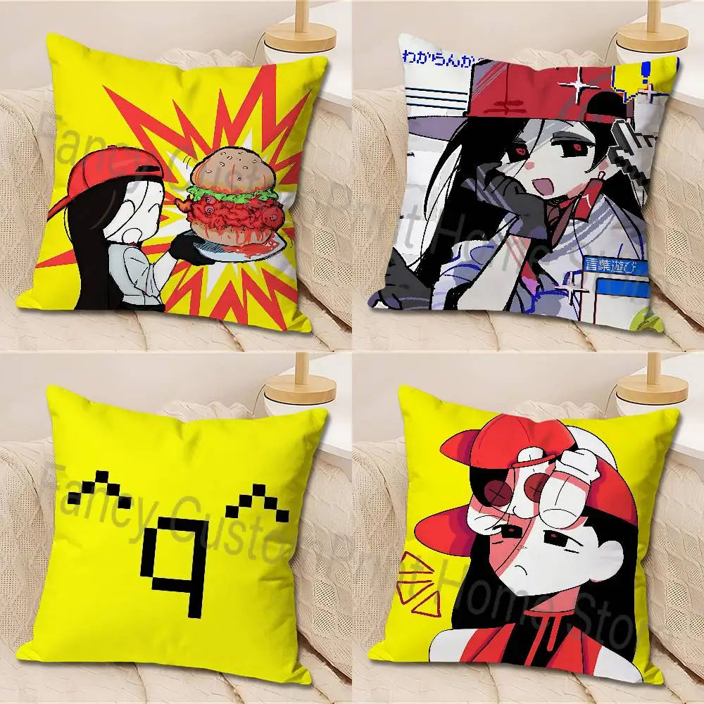 Y-Yi Xi Singer M-Meat Girl Anime Celebrity Merchandise All-Match Printed Pillow Case Sofa Car Office Room Decoration Protector