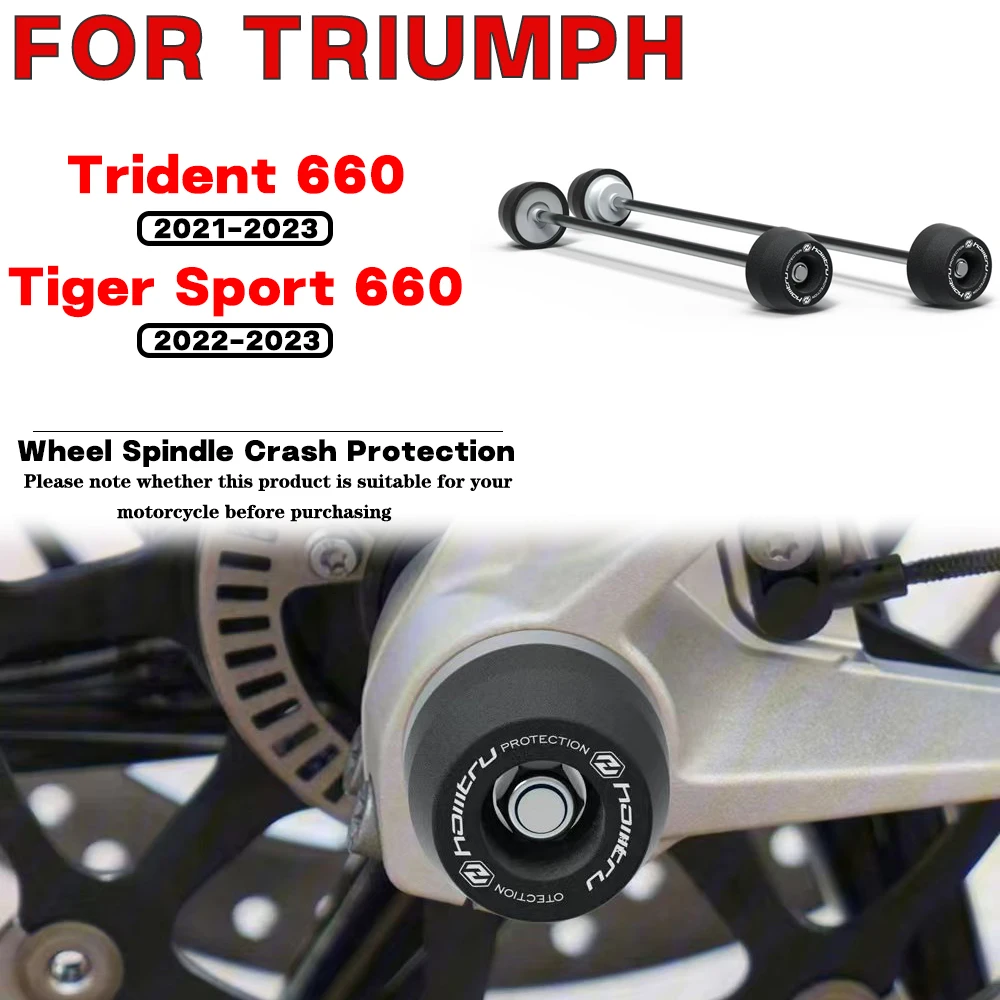 

For TRIUMPH Trident 660 Tiger Sport 660 2021 2022 2023 Motorcycle Front Rear Wheel Spindle Crash landing Protection