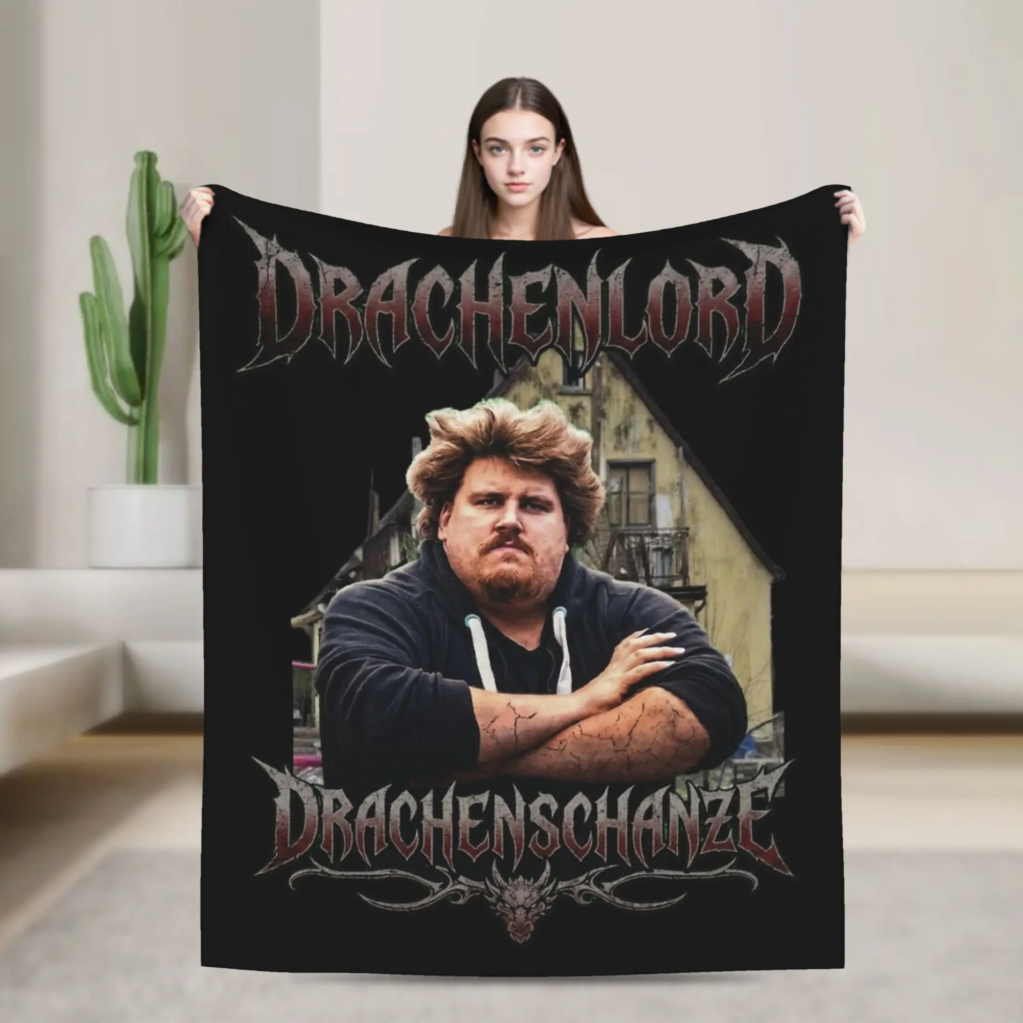 Dragon Lord Drachenlord Decke aus Flanell, tragbare, leichte Überwurfdecke für Bett, Büro, Steppdecke
