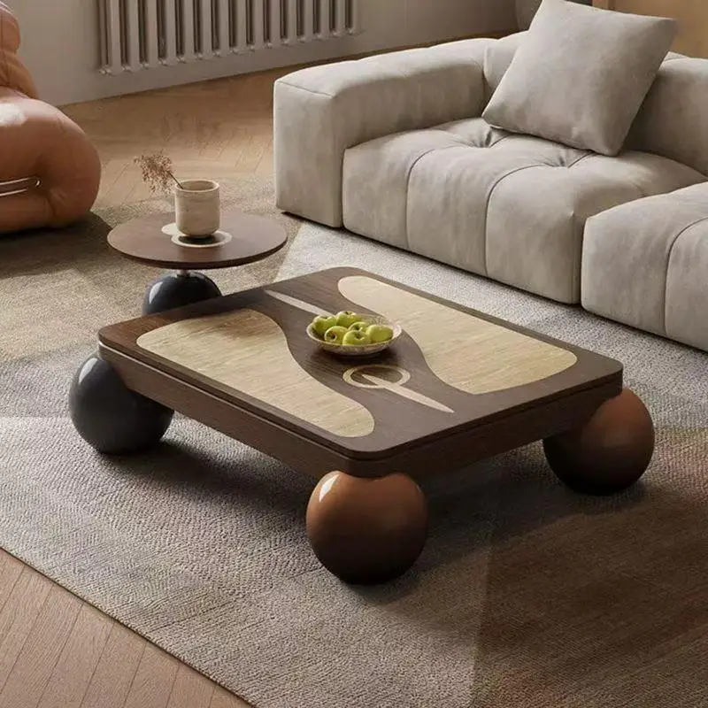 Log coffee table simple modern living room furniture popular coffee table combination