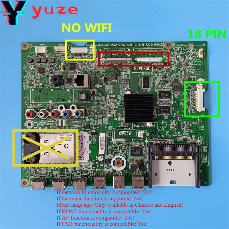 TVメインボードマザーボード,42la620v,50la620v,55la620v,47ln578v,42ln570s,47ln570s,eax64797003,eax64797004
