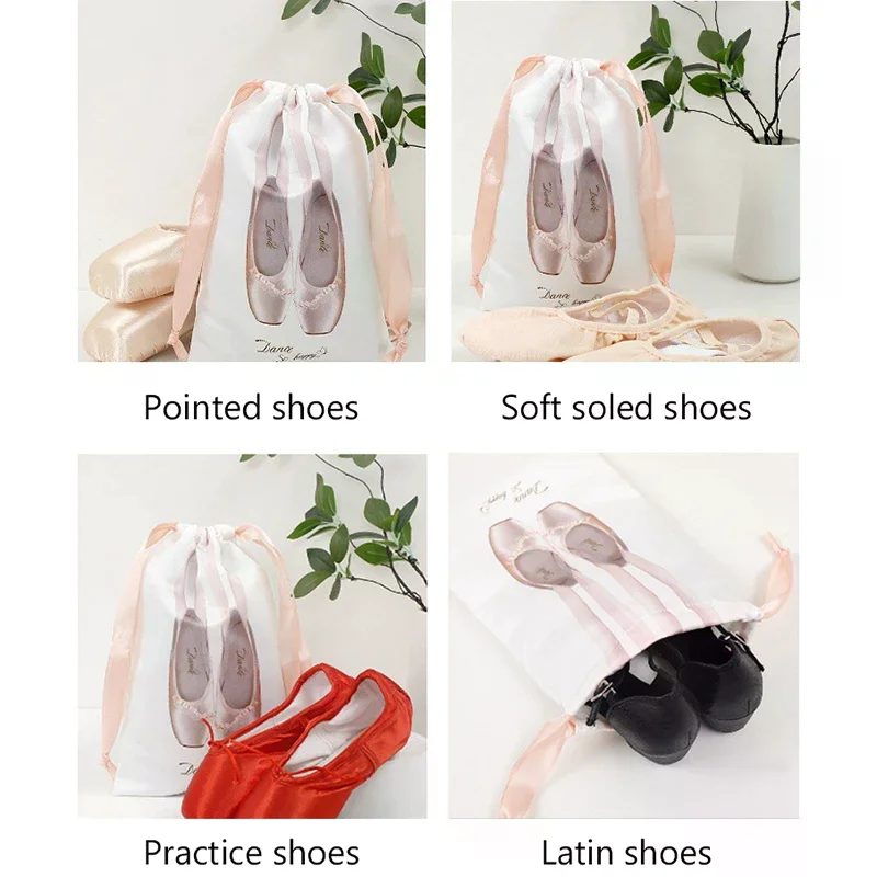 핑크 발레 댄스 가방 소녀 발레 스포츠 댄스 파우치 드로스트링 댄스 백팩 여성 발레 정리 가방