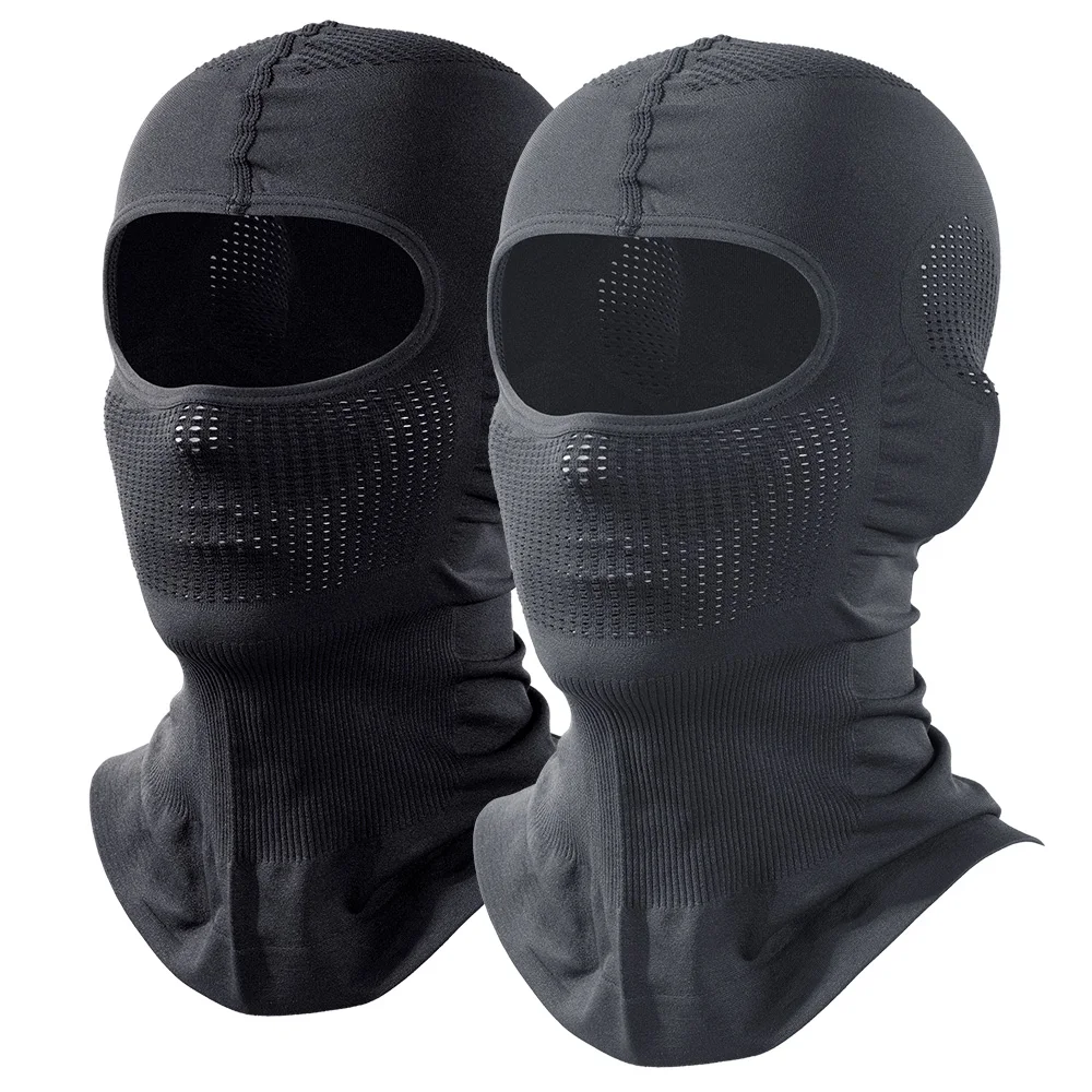 2PCS Breathable Balaclava Motorcycle Full Face Mask Cover Cycling Helmet Liner Windproof Ski Motorbike Hood Cap Cycling Bandana