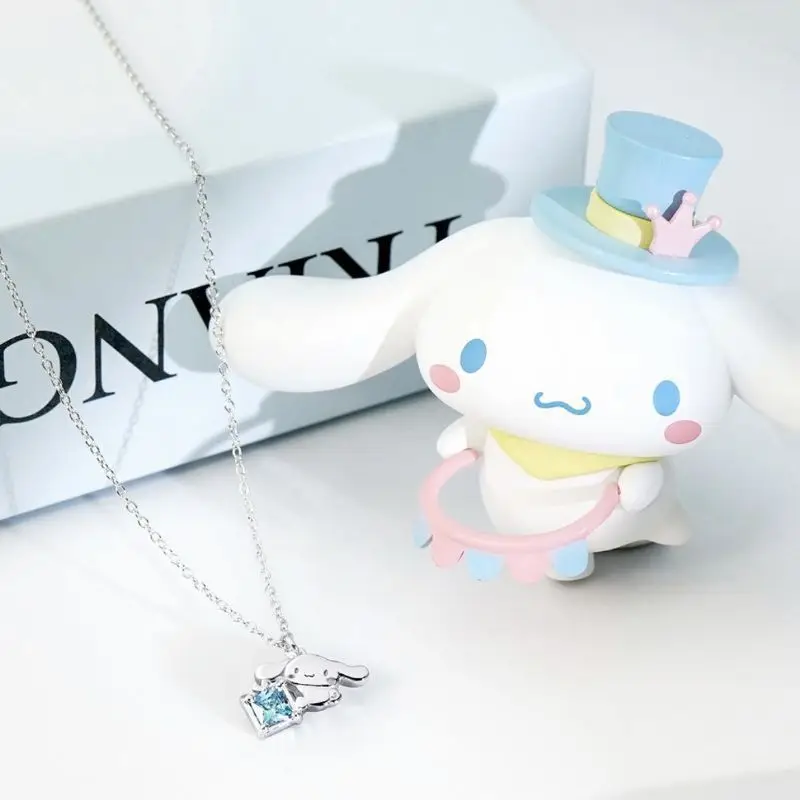 Miniso Sanrio كبير الأذن الكلب قلادة الأطفال مضحك اليشم الكلب لطيف الكرتون الحلو بسيط سلسلة الترقوة هدية لصديقة