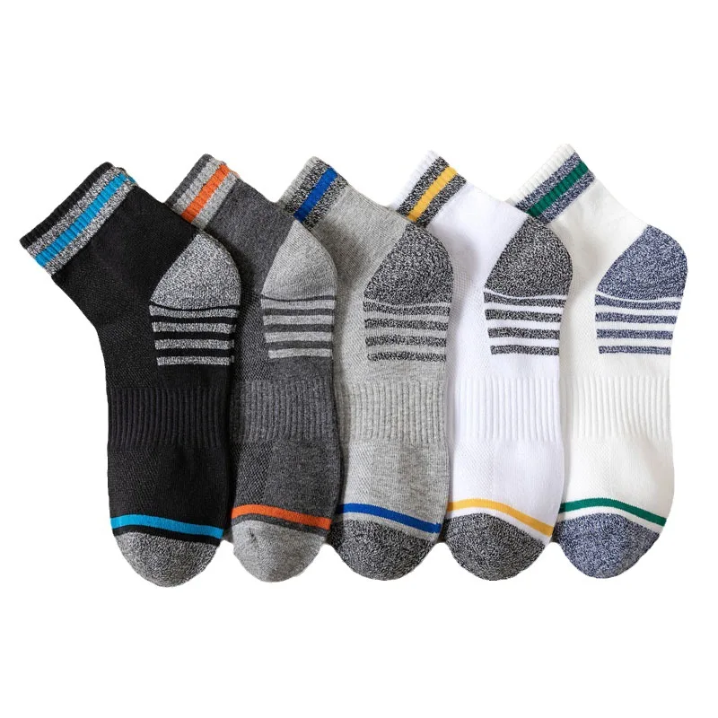 5Pairs/lot Apring and Fall Mens Cotton Socks Comfortable Breathable Absorb Sweat Middle Tube Socks