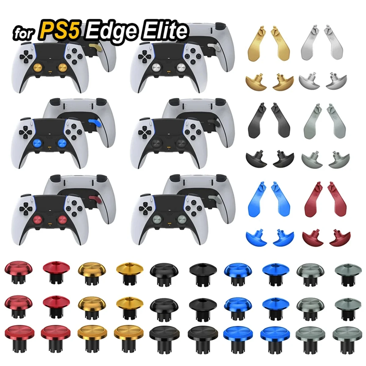 Metall Joystick Kit für PS5 Edge Spielkonsole Joystick Zurück Paddel Auslöser Tasten für PS5 Dualsense Controller E HEIßER