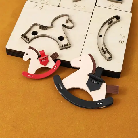 1 세트 DIY 흔들 목마 가죽 절단 다이 장식 펜던트 칼 금형