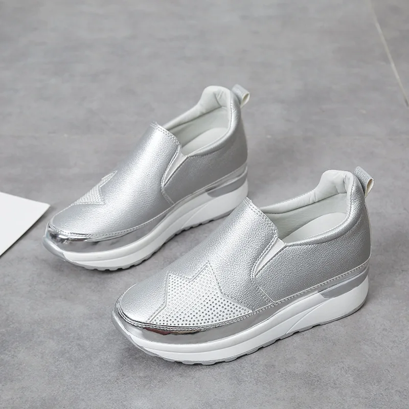 Plus Size 35-43 Shoes for Women Autumn Spring Women Loafers Rhinestone Platform Casual Sneakers Non-slip Zapatos De Mujer