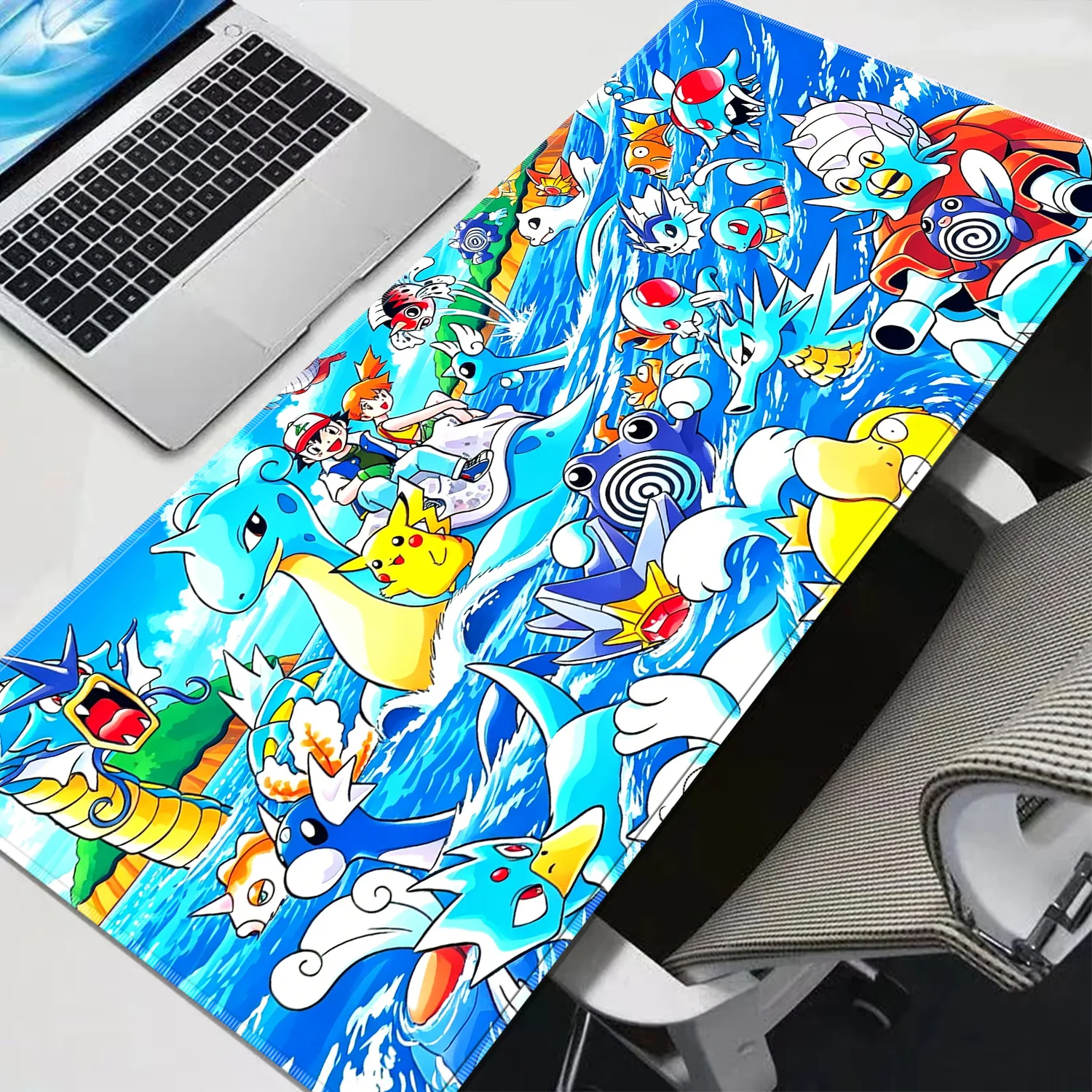 Mouse pad p-pokemon-lapras grande mousepad anime grande gamer gaming lockedge engrossado teclado de computador tapete de mesa