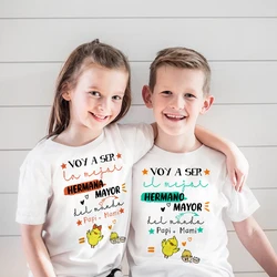 I'm Going To Be The Best Big Brother Big Sister in The World Print T-shirt Pregnancy Announcement Kids Shirt Children Summer Tee