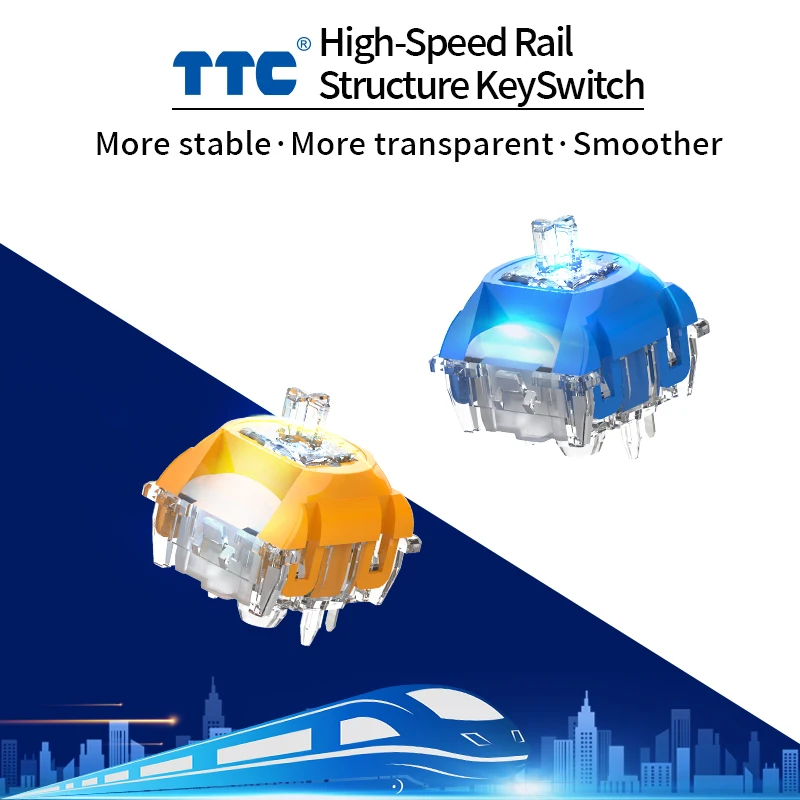 TTC Neptune dan Venus Switch Factory Pre-lubed Linear Smooth High Speed Rail Style Mechanical Keyboard Switch