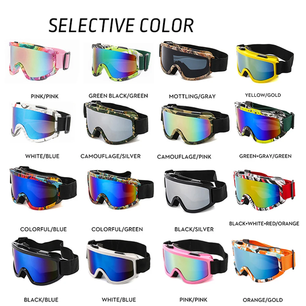 Óculos de esqui de armação grande com lente colorida anti-colisão lente anti-reflexo esporte ao ar livre neve snowboard para snowboard esqui