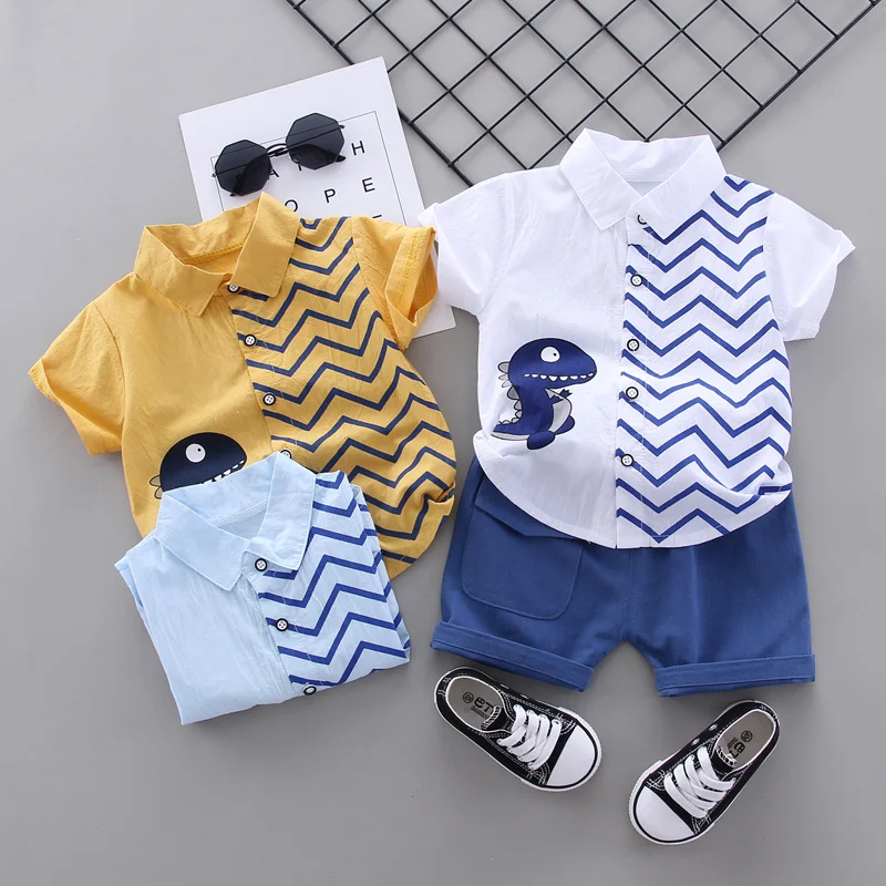 New Summer Baby Boys Clothes Suit Children Short Sleeved Shirt Shorts 2Pcs/Sets Kids Clothing Infant Outfits Toddler Tracksuits