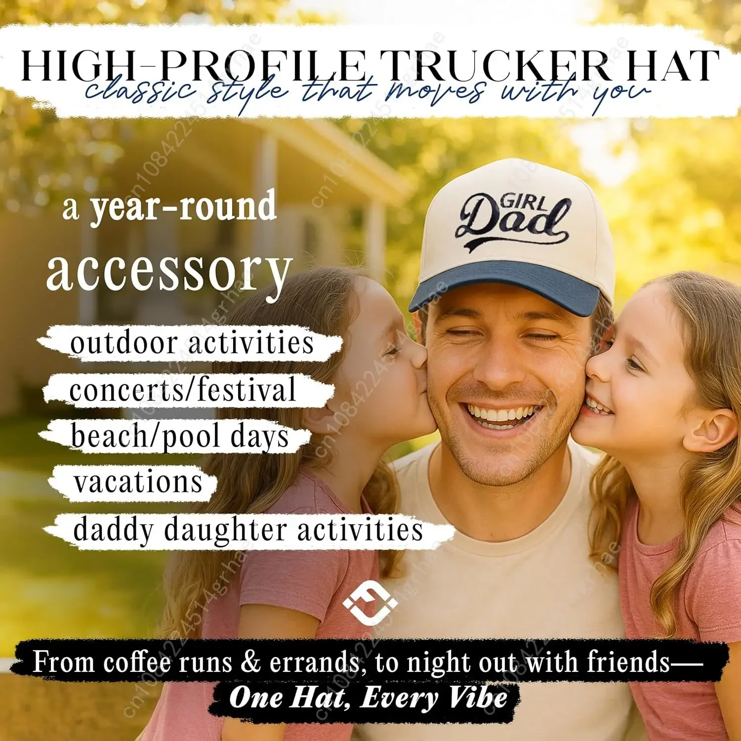 قبعة قماشية كلاسيكية غير تقليدية من Junque - قبعة قابلة للتعديل بلونين للرجال والنساء - ضعها على بلدي، رعاة البقر، فتاة أبي، مضحكة