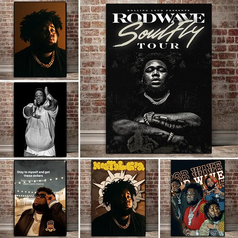 Rapper Singer Rod Wave Poster Music Album Canvas Painting Prints Wall Art Picture for Modern Club Living Room Home Decoration